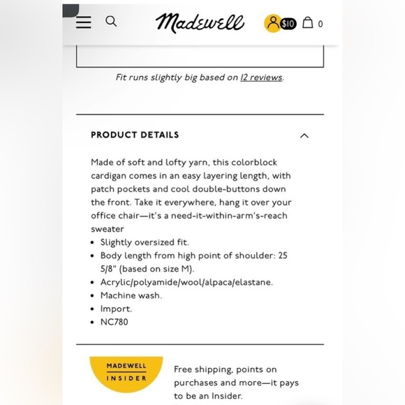 Madewell Allston Double-Button Cardigan
Sweater in Colorblock - Picture 7 of 7